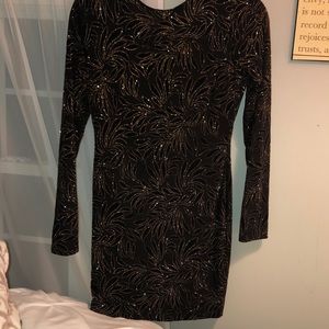 Party dress black with gold sparkles